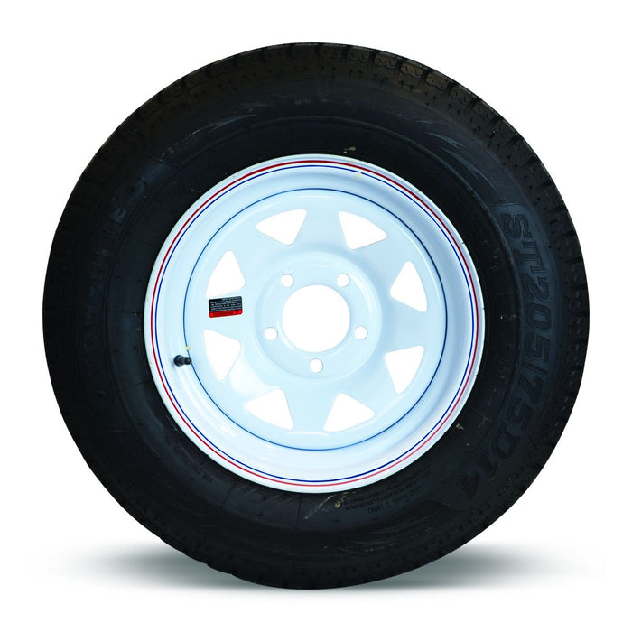 Tow-Rite RDG3734-WS5 - Tire & Rim ST205/75D14 LRC White Spoke 3.19